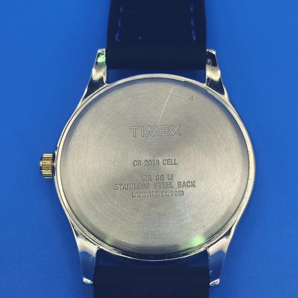 2016 Timex Date 39mm Men's Quartz Watch New Rubber Strap SS Deployment Clasp‎